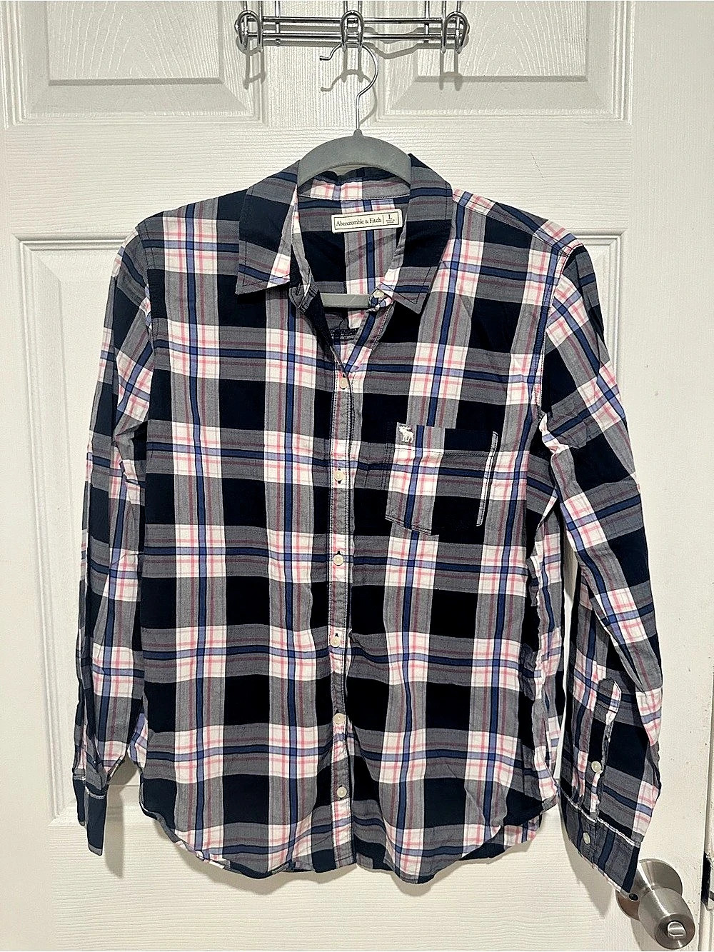 Abercrombie & Fitch Men's Plaid Button Down in Blue & Pink